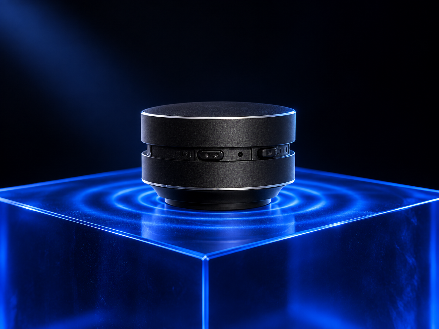 Vumelo mini vibration speaker sending sound through a surface